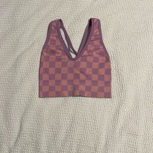 Colsie Small Criss Cross Checkered Tank Top